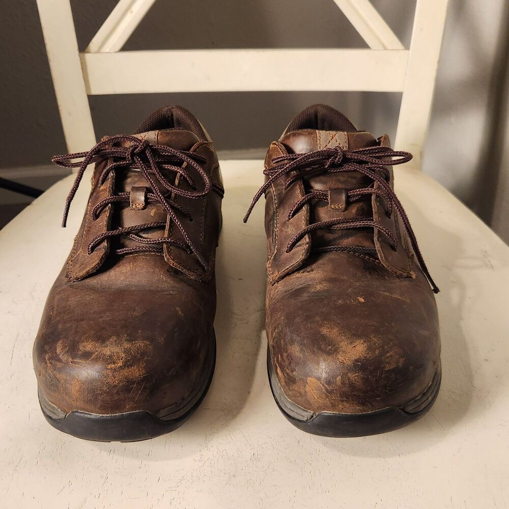 Red Wing ComfortPro 6708 Men Safety Toe Brown Leather Work Shoe Oxford Sz 9E2